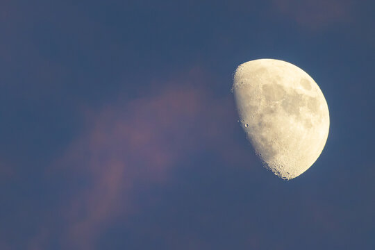 Moon during sunset over southwest Florida