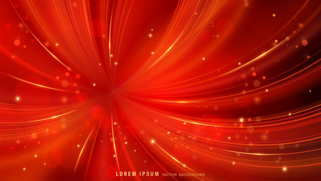 Abstract red light wave vector background with glowing lines