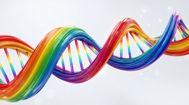 Colorful abstract dna helix structure science genetic research