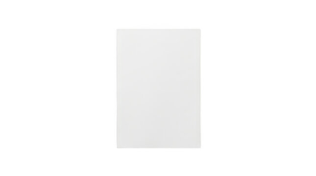 Blank white paper sheet isolated on transparent background