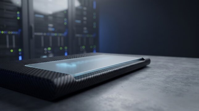 Carbon fiber server storage device placed in front of server rack cabinets