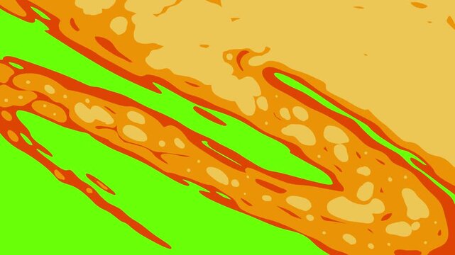 2D Cartoon Abstract Liquid Reveal Transition Pack Color Variations Hand Drawn Fluid Animation Green Screen