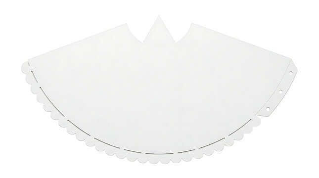 White Scalloped Cupcake Wrapper Paper Template Flat
