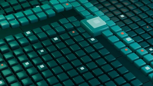 Turquoise Rounded Square Ripple Field
