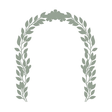 Green floral archway with leaves