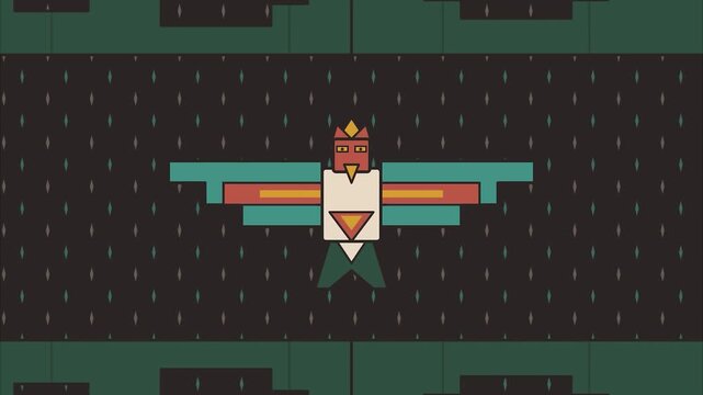 Indigenous peoples day thunderbird symbol geometric flat design seamless pattern background for cultural celebration textile fabric and digital wallpaper