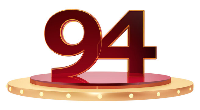 Elegant 3D Number 94 Display on Modern Podium