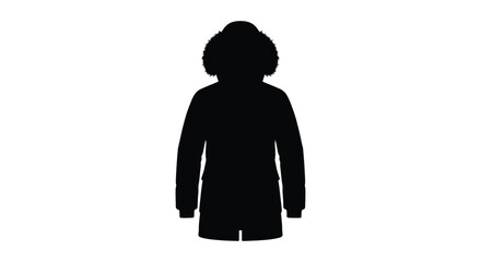 Silhouette of a hooded winter coat against a white background a simple garment outline apparel © MUKTA
