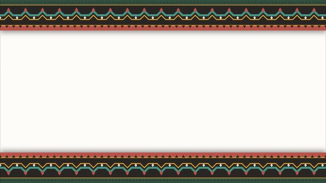 Traditional ethnic tribal geometric pattern borders indigenous peoples' day folk art ornament strips decorative frame design element for cultural celebration