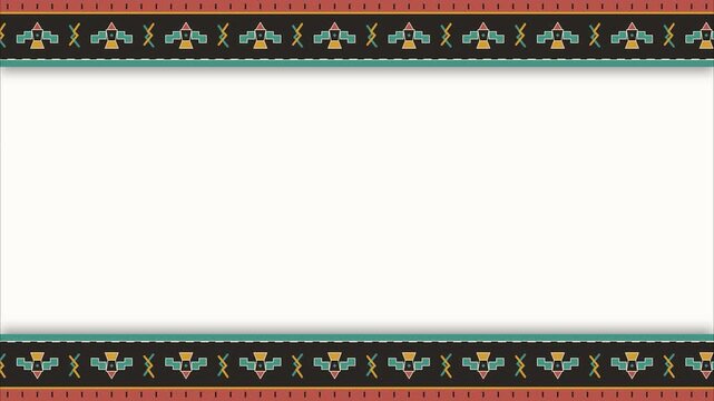 Indigenous peoples' day ethnic border patterns tribal geometric illustration with traditional motifs graphic element for celebration headers or cultural posters