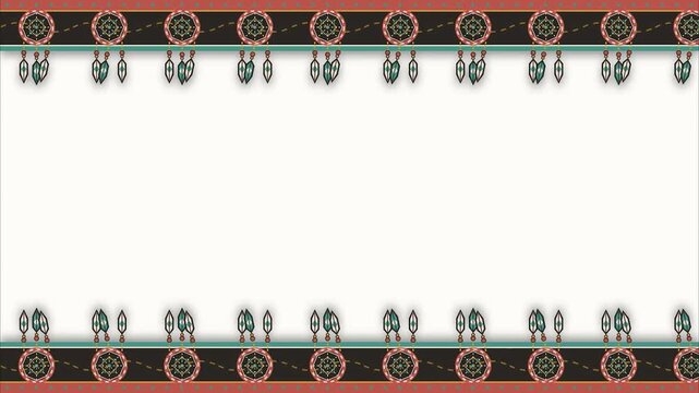 Native american dreamcatcher ethnic horizontal borders indigenous peoples day traditional tribal decorative graphic pattern web header social media banner