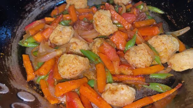 pan fried soya chunks