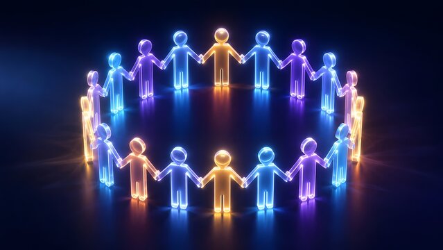 Diverse Global Team Holding Hands Community Unity Circle Concept