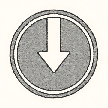 Simple downward arrow icon in a gray circle