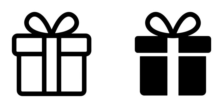 Gift Box Icons, Present Symbol Vector, Celebration Surprise Package Graphics, Holiday Present Icon Set