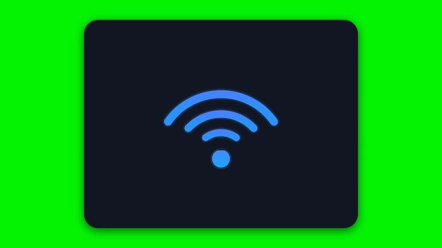 Premium dark UI animation visualizing a Wi-Fi connection forming as liquid energy.