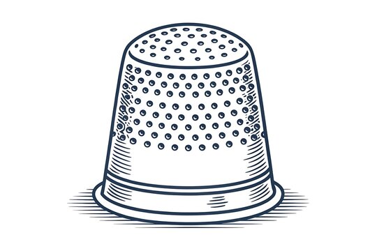 Vintage thimble with perforated top and textured base