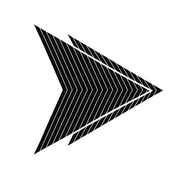 Black and white chevron arrow pointing to the right