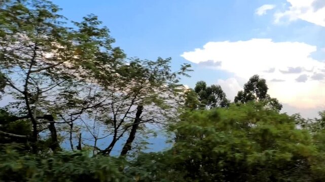 The horizon seen while traveling through the high range region in Idukki, Kerala, India at dusk