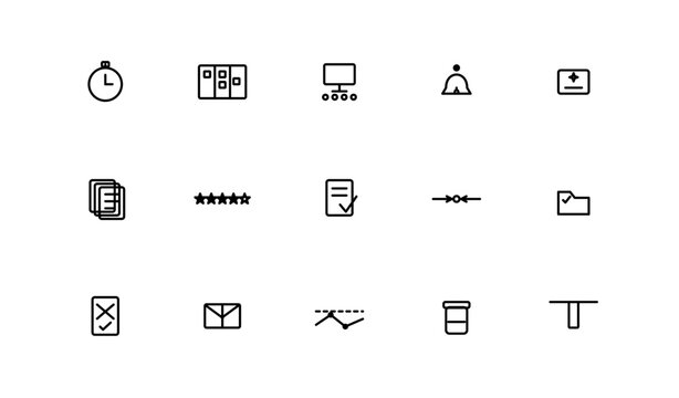 Team Rituals, Procurement & Budgeting Icons, Editable Line Set