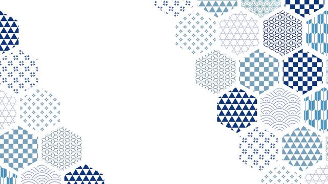 Japanese hexagonal pattern composition 4K