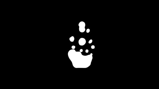2D liquid splash FX, water elements animation, flash drip fluid hand drawn flow burst, cartoon bubbles explosion on black screen background.