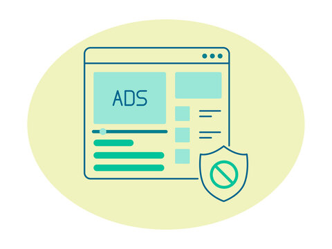 Ads block icon. Social media icon. Flat vector icon concept.