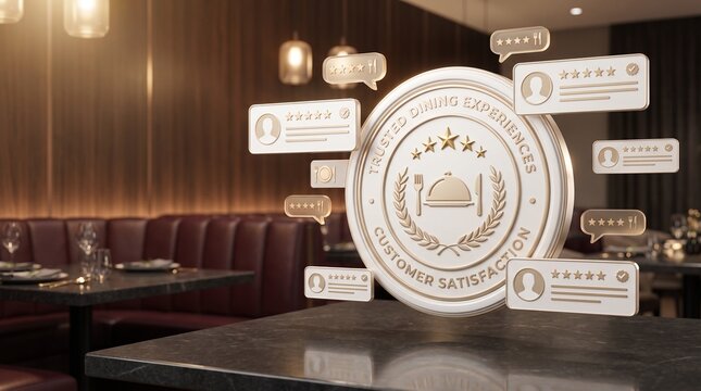 Verified Review Speech Bubble with Five Stars and Cards, Online Reviews & Customer Feedback