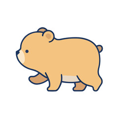 Cute cartoon bear cub walking © wati