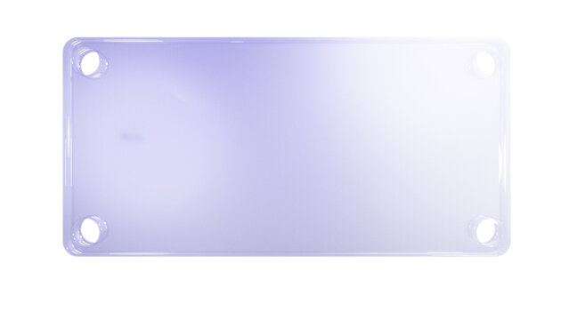 Frosted Glassmorphism Plate with Corner Holes Isolated on PNG