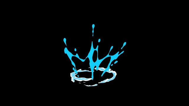 Water liquid splash, 2D flash FX bubbles burst, cartoon drip explosion, fluid flow elements, liquid animation blast style on black screen background.
