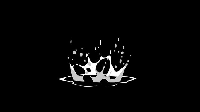 Water splash bubbles, liquid drip burst elements, fluid hand drawn FX, splash explosion 2D cartoon flash, liquid effects, flowing ooze blasts on black screen background.
