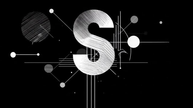 Abstract illustration of number two with geometric lines and shapes