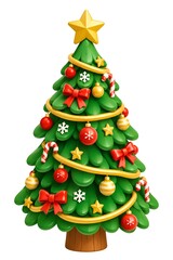 Naklejka premium decorated christmas tree