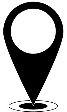 A map pin location icons in solid black