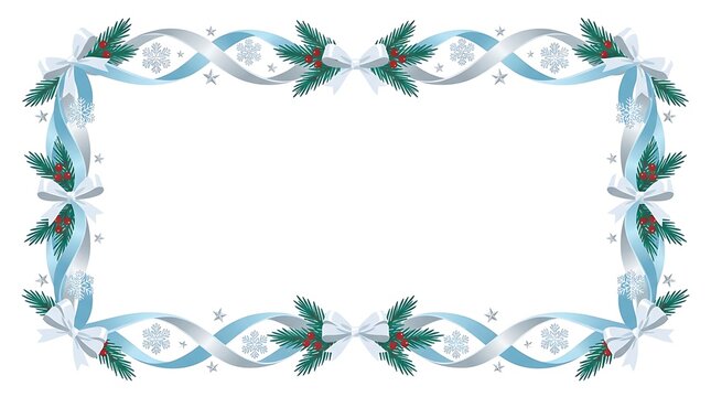 Elegant decorative rectangular frame with intricate teal floral patterns and swirls on a clean white background