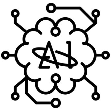 Ai brain system icon