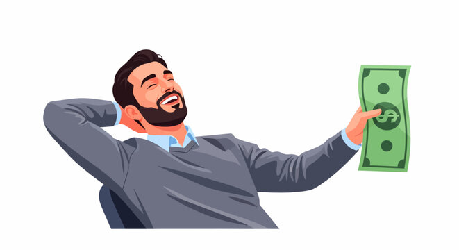 Relieved Middle Eastern CFO Viewing Positive Cash Flow Statement