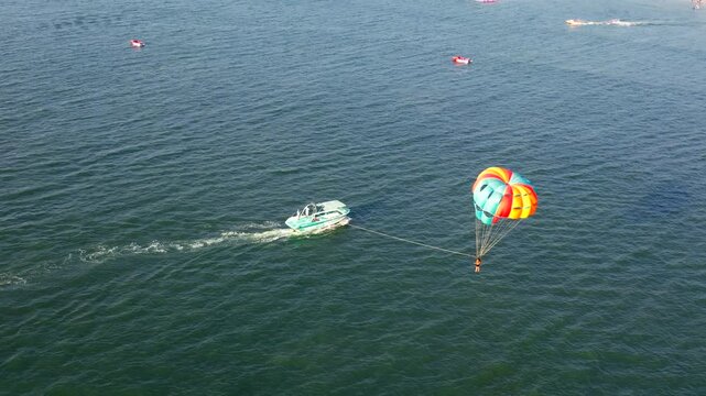 Beach parasailing, Malpe, Beach Waves, Malpe Beach, Udupi
