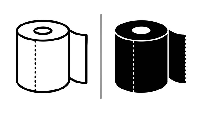 Vector illustration of toilet paper roll icon vector illustration on a transparent background