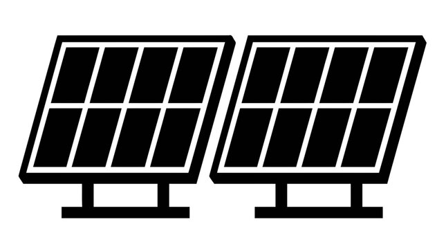Vector illustration of solar panels icon vector illustration on a transparent background