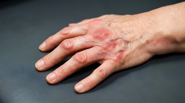 Caregiver gently holding elderly person's hand for support
