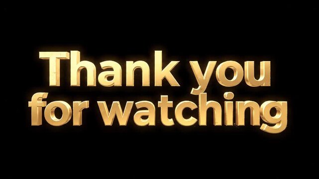 Golden thank you message text with subtle glitch effect during presentation