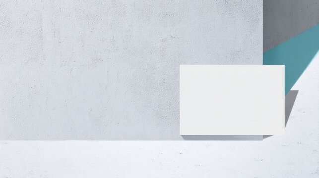 White Card on Minimalist Background with Shadow.