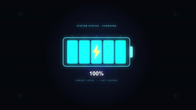 Pixel art battery charge indicator, digital power level display, electric energy icon, technological progress, low battery warning, charging progress animation