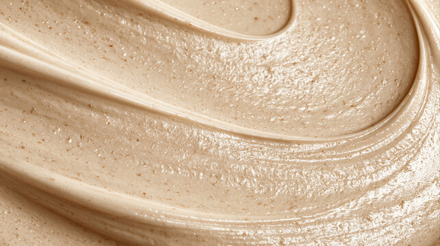 Creamy peanut butter swirl texture close up with soft warm lighting. Perfect for food blog headers and culinary product packaging.
