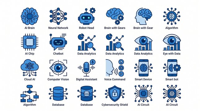Ai robot icons