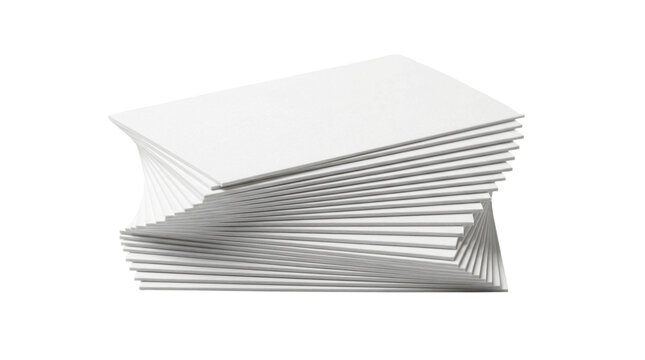 Spiral twisted stack of blank white business cards ready for branding