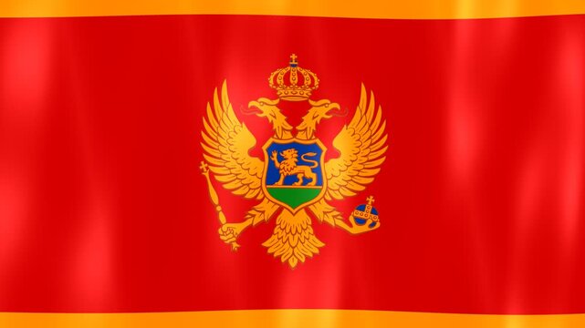 Digital graphics of the waving national flag of Montenegro