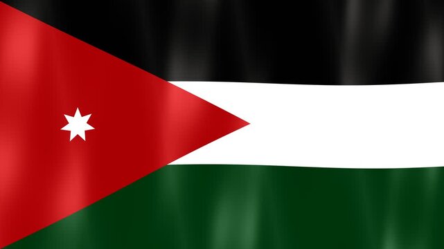 Digital graphics of the waving national flag of Jordan